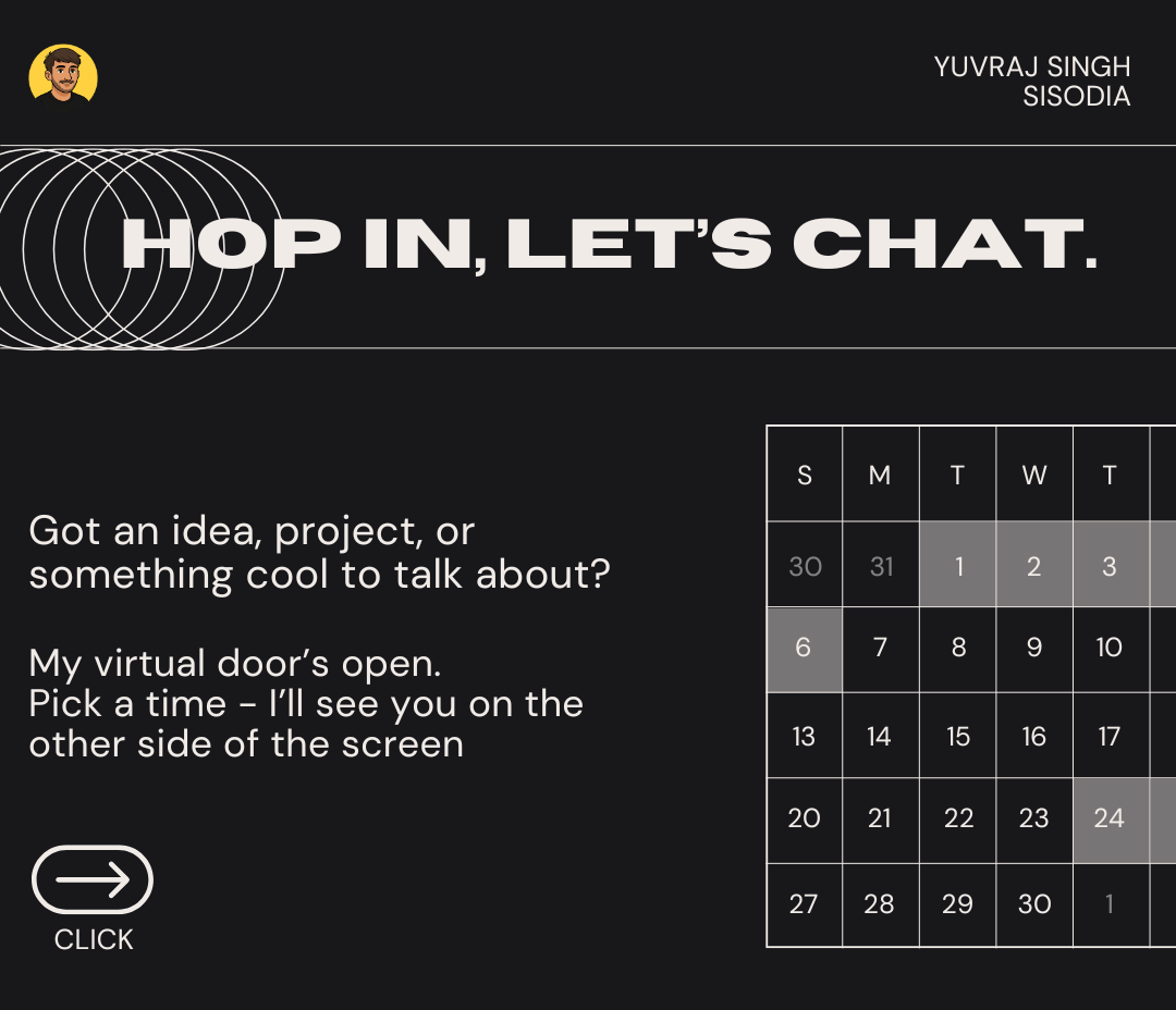 Click to book a virtual meeting with Yuvraj